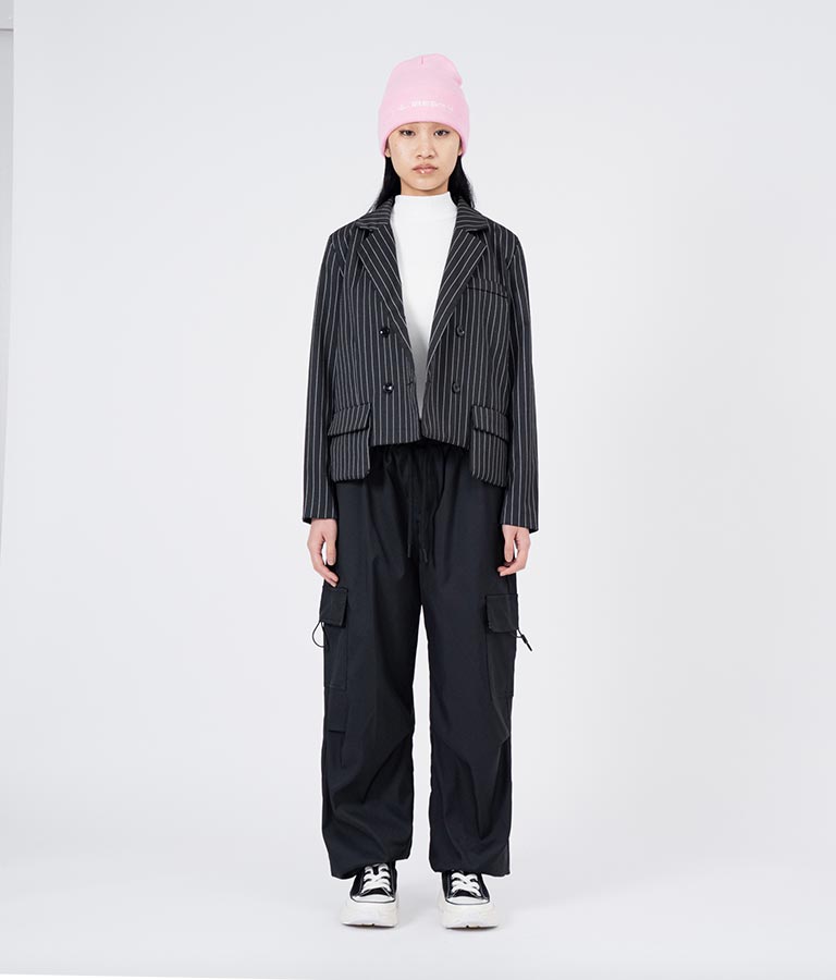 ピンストライプ クロップド ジャケット 30-4091
