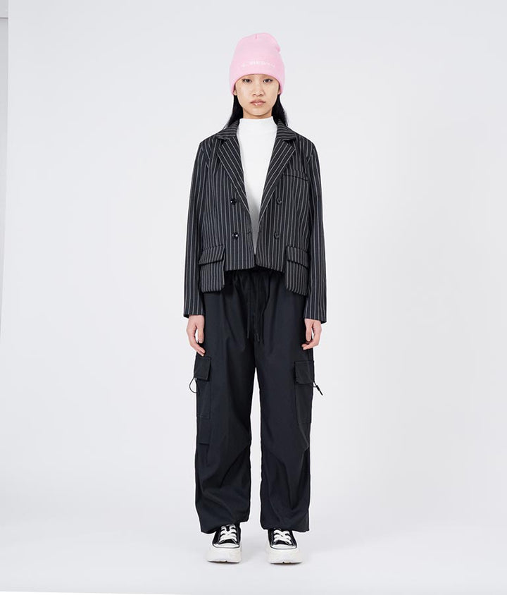 ピンストライプ クロップド ジャケット 30-4091