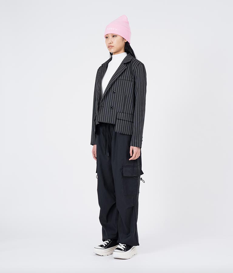 ピンストライプ クロップド ジャケット 30-4091