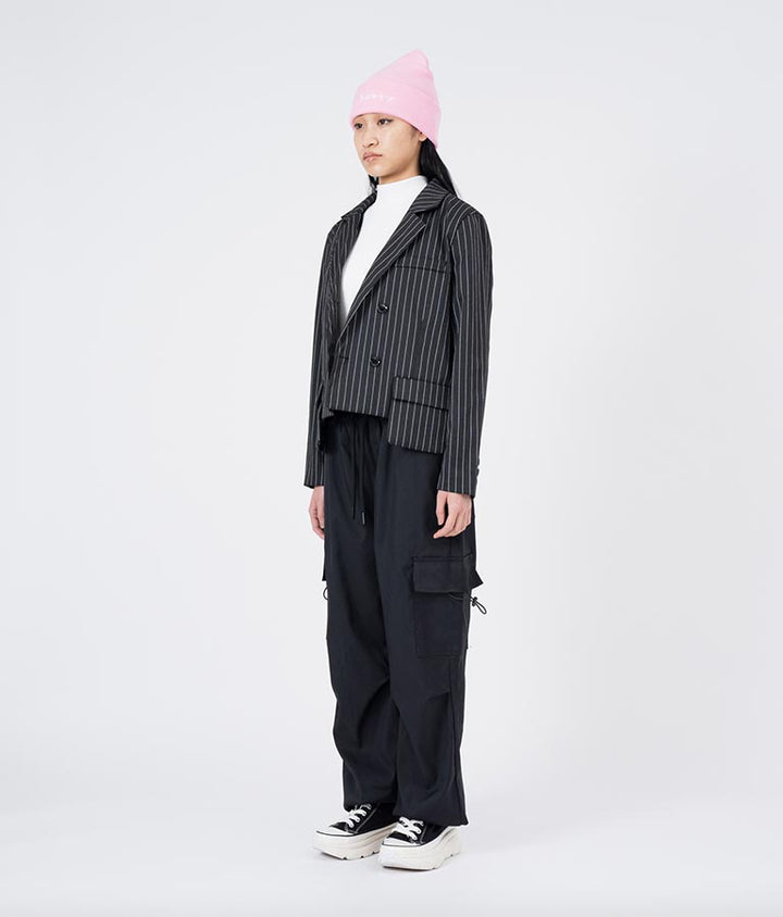 ピンストライプ クロップド ジャケット 30-4091