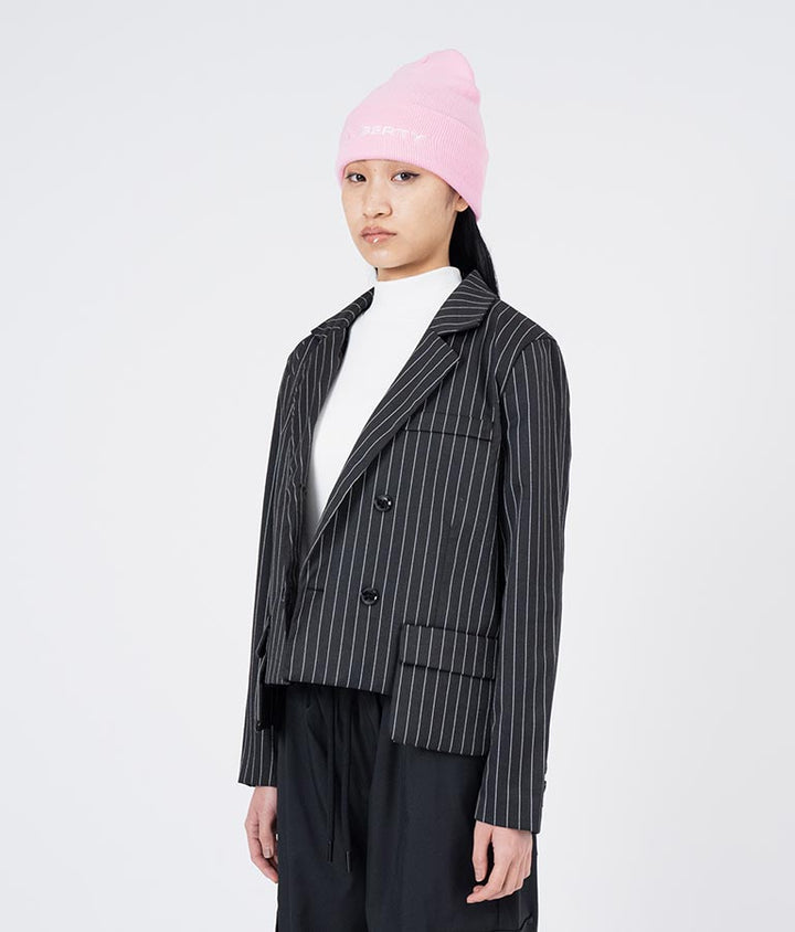 ピンストライプ クロップド ジャケット 30-4091
