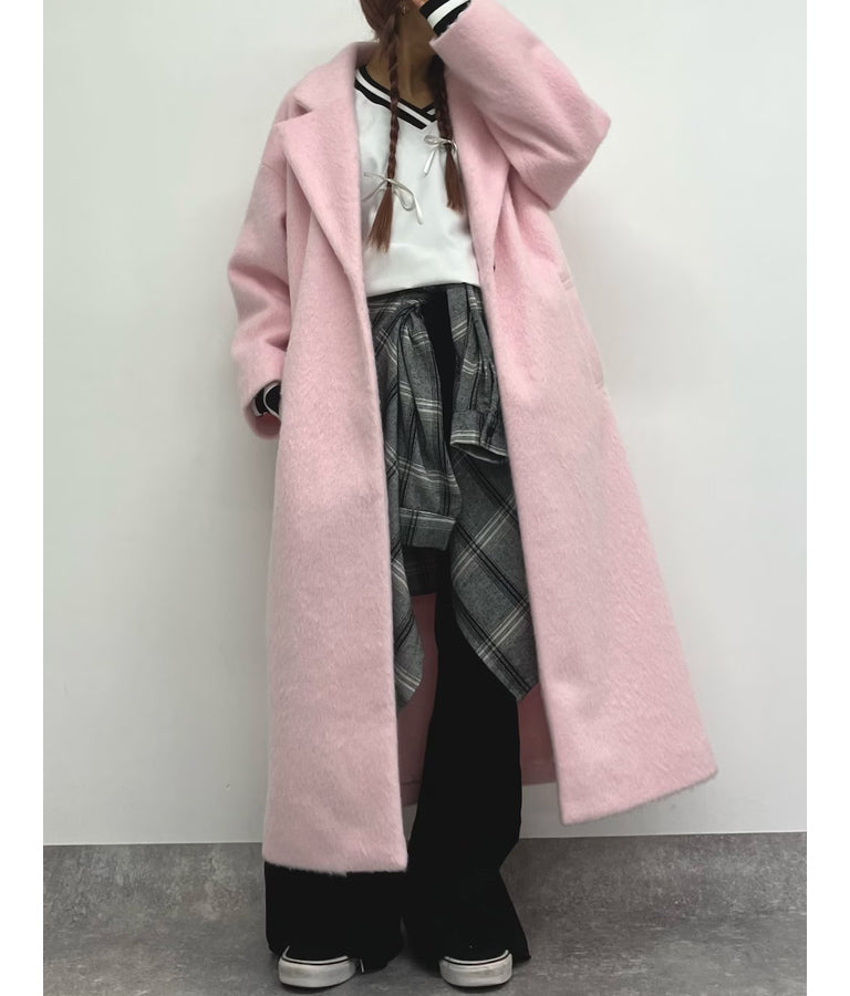 オーバーサイズ シャギー ロング チェスター コート 796-8929