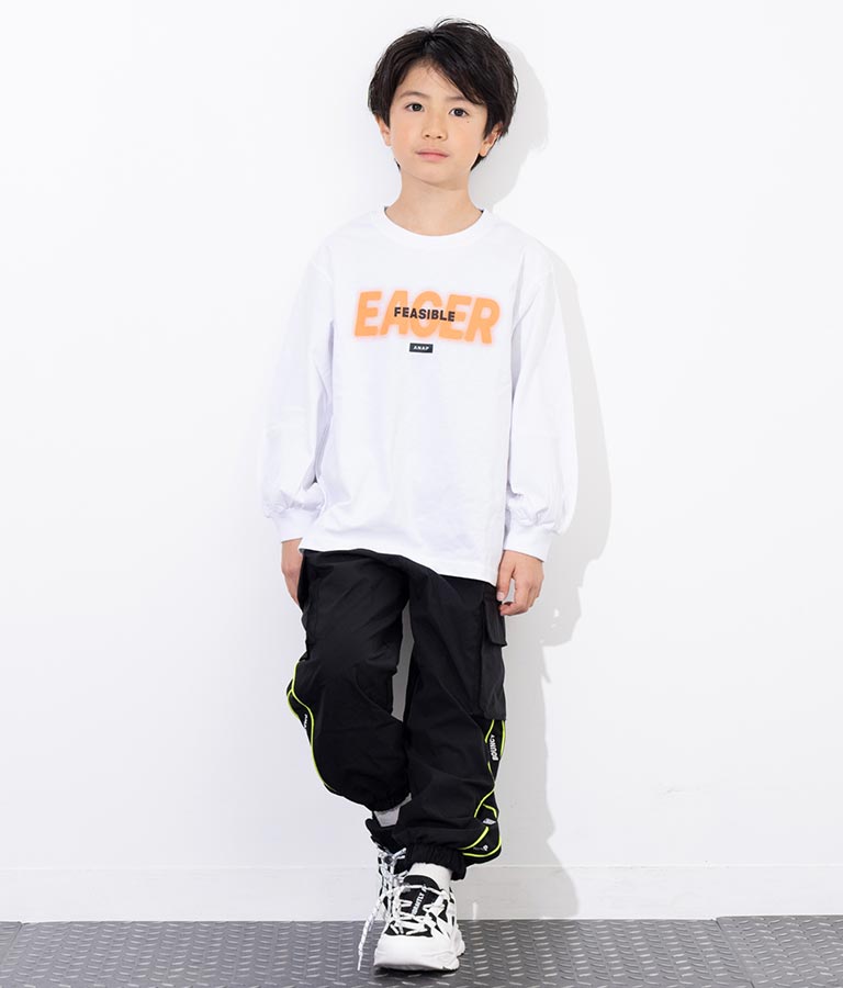 スプレーロゴ プリント ビッグ ロンT 長袖 Tシャツ 423-3215