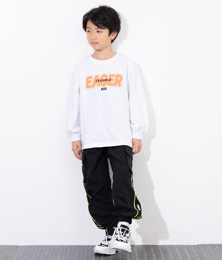 スプレーロゴ プリント ビッグ ロンT 長袖 Tシャツ 423-3215