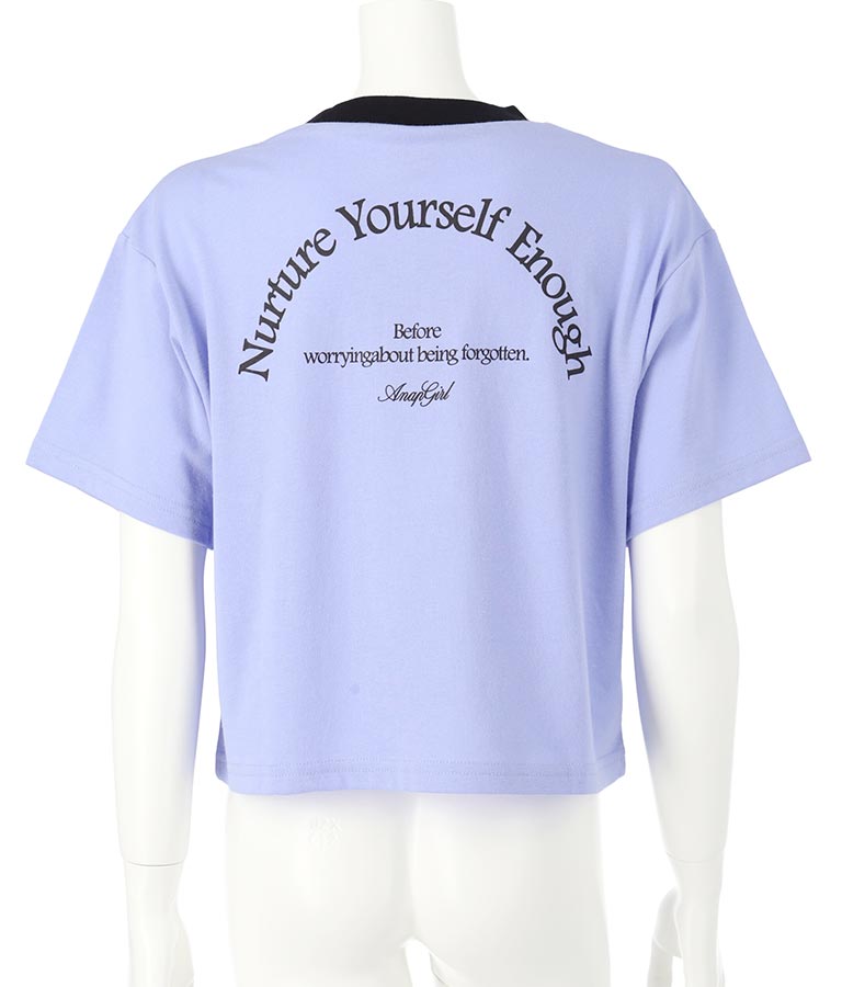 クロップド 前ジップ 刺繍 Tシャツ 913-7363