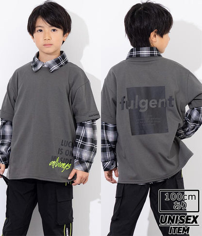袖ロールアップ プリント ビッグ Tシャツ【親子お揃い】 423-3246