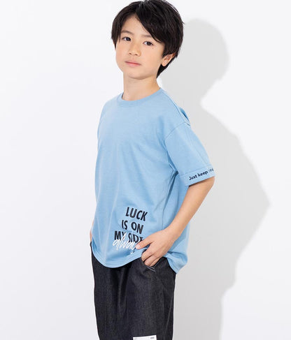 袖ロールアップ プリント ビッグ Tシャツ【親子お揃い】 423-3246