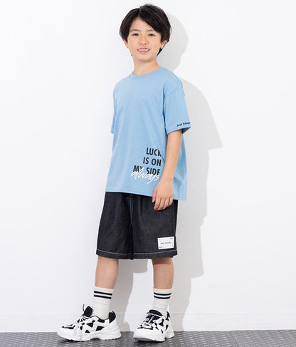 袖ロールアップ プリント ビッグ Tシャツ【親子お揃い】 423-3246