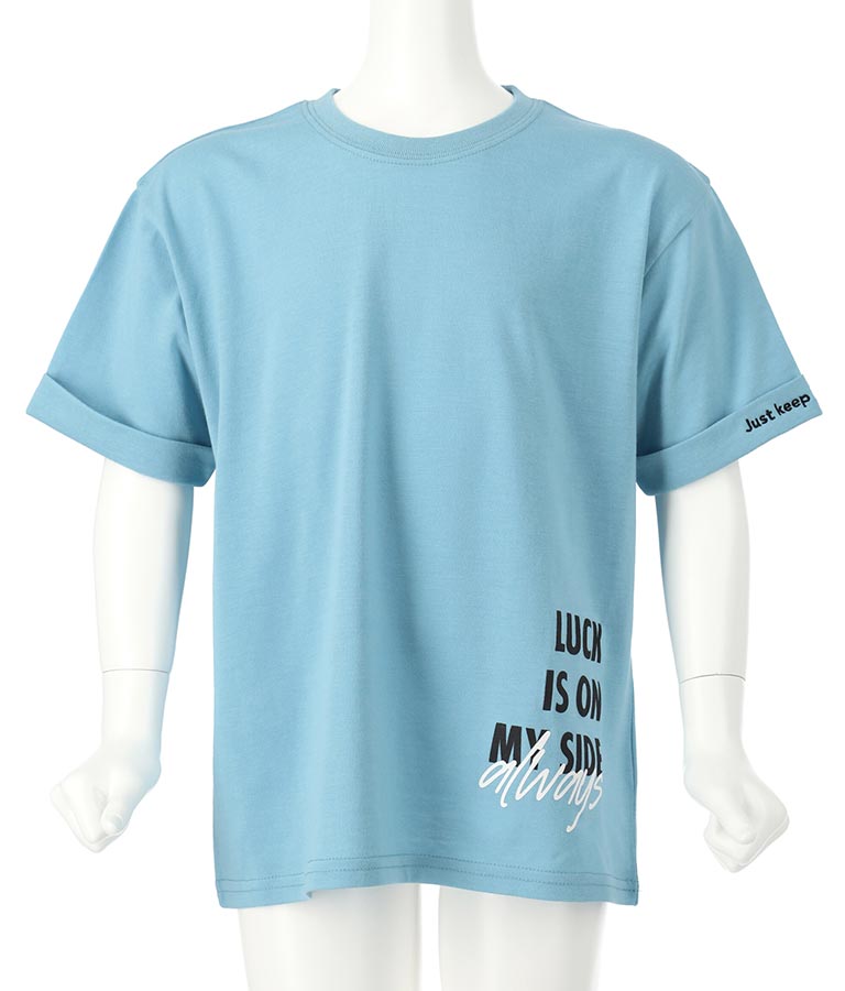袖ロールアップ プリント ビッグ Tシャツ【親子お揃い】 423-3246