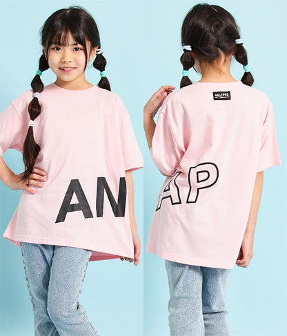 ANAP ロゴ 前後 プリント ビッグ Tシャツ 【親子お揃い】 423-3247