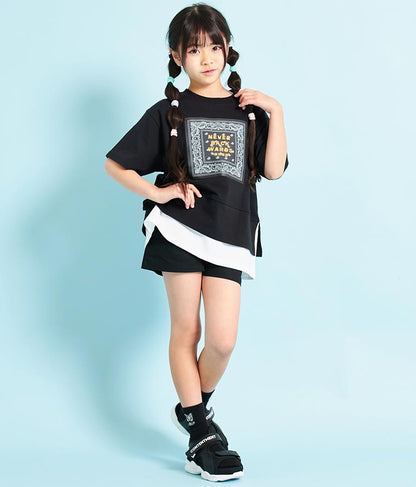 バンダナプリント レイヤード風 Tシャツ 423-3233