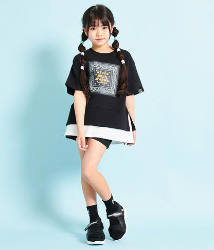 バンダナプリント レイヤード風 Tシャツ 423-3233