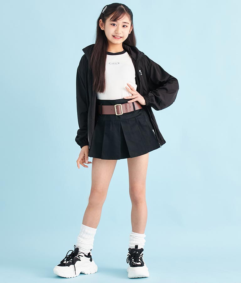 袖 ライン 入り シルバー プリント ミニ Tシャツ 913-7453