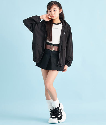 袖 ライン 入り シルバー プリント ミニ Tシャツ 913-7453