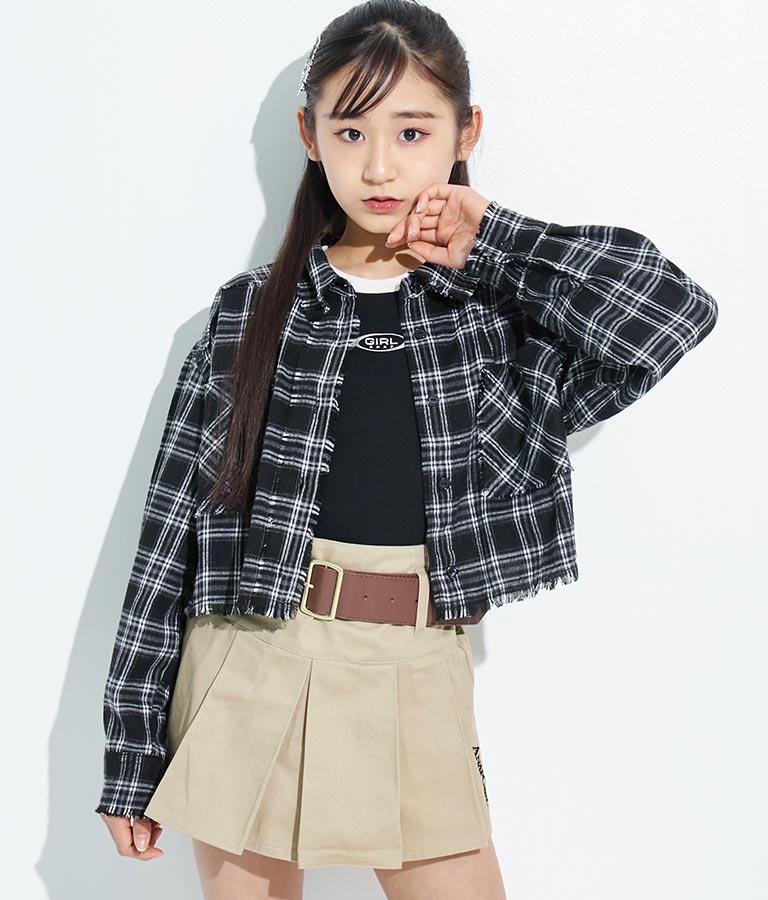 袖 ライン 入り シルバー プリント ミニ Tシャツ 913-7453