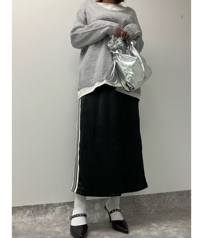 光沢 サテン ライン スカート 791-9160