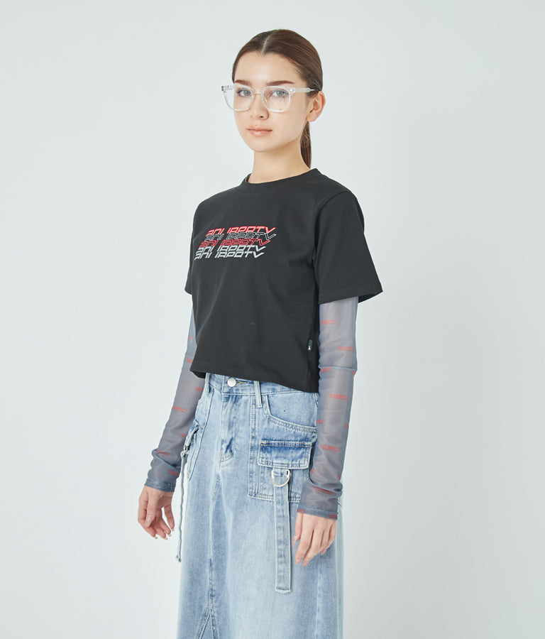 リフレクタークロップドTシャツ 30-3062