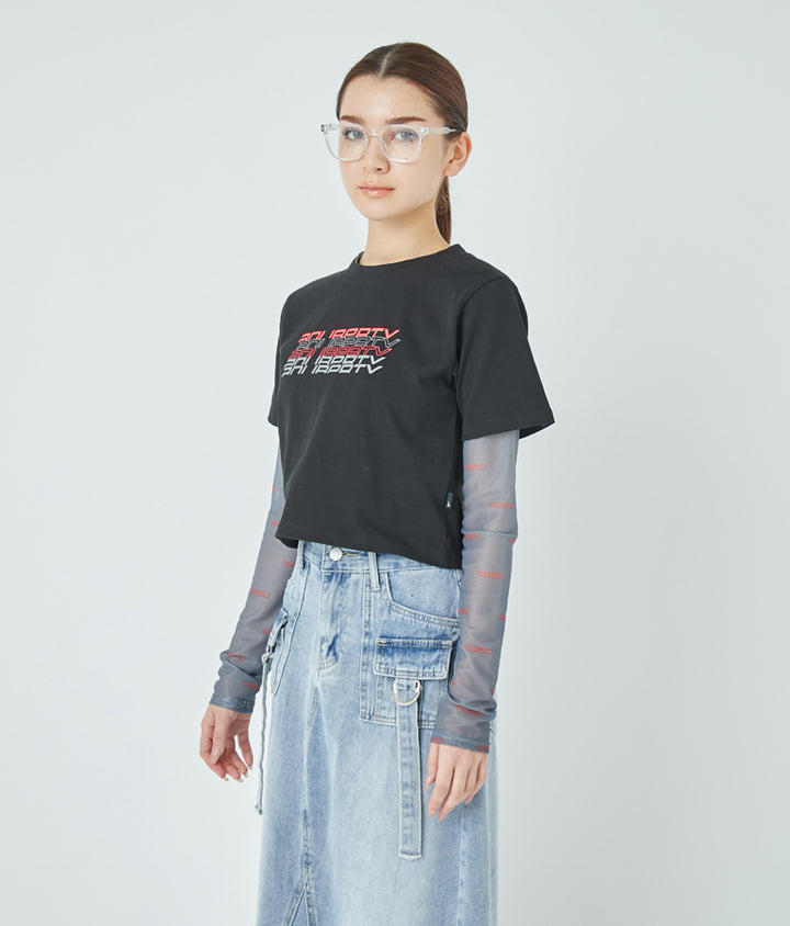 リフレクタークロップドTシャツ 30-3062