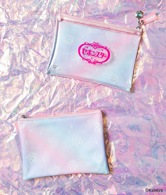 【セボンスターコラボ】チャーム付ラメクリアポーチ 429-3266