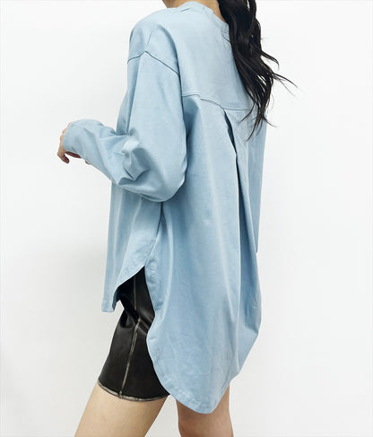 タック 裾ラウンド ロング Tシャツ 153-5579