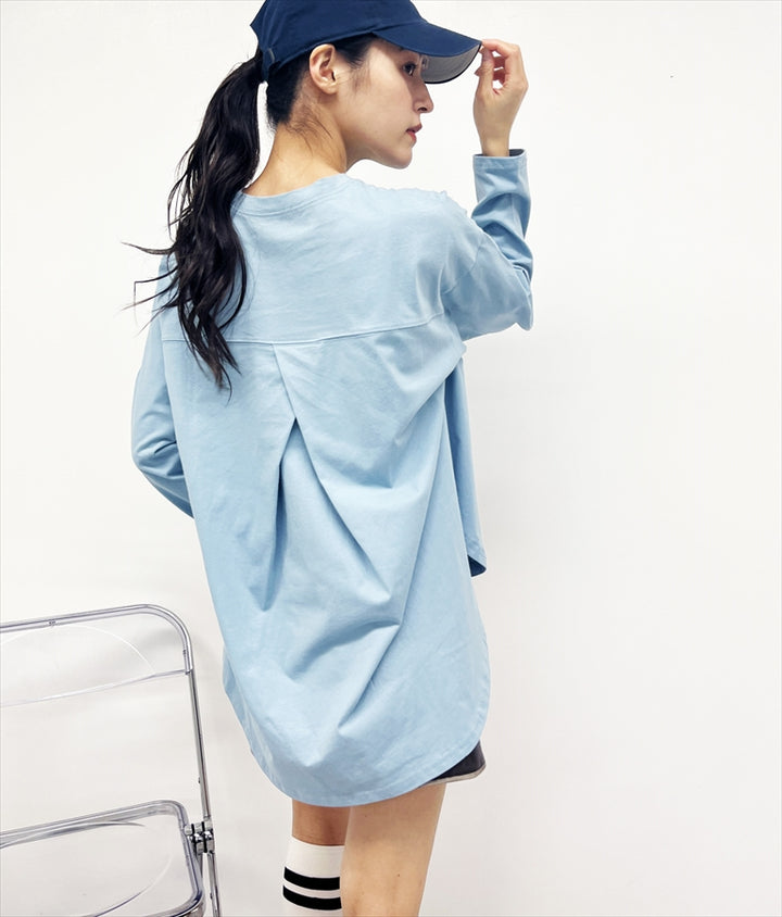 タック 裾ラウンド ロング Tシャツ 153-5579