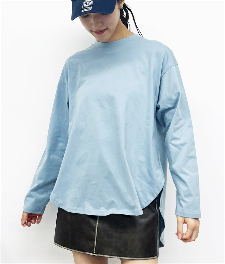 タック 裾ラウンド ロング Tシャツ 153-5579