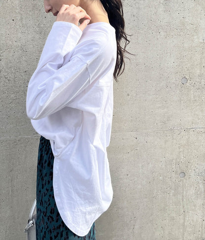 タック 裾ラウンド ロング Tシャツ 153-5579