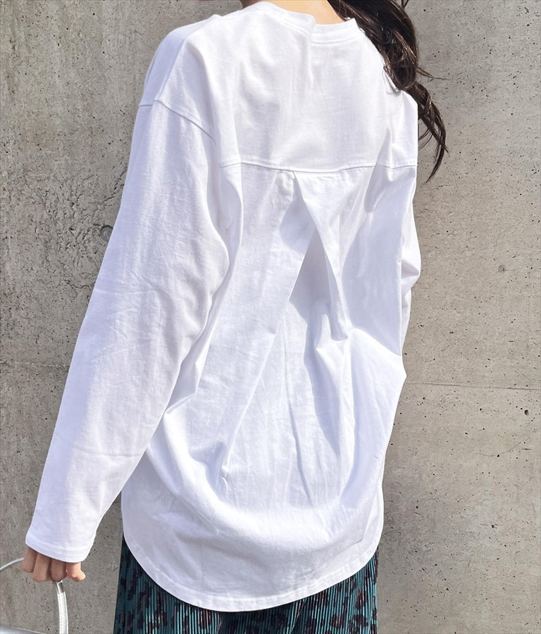 タック 裾ラウンド ロング Tシャツ 153-5579