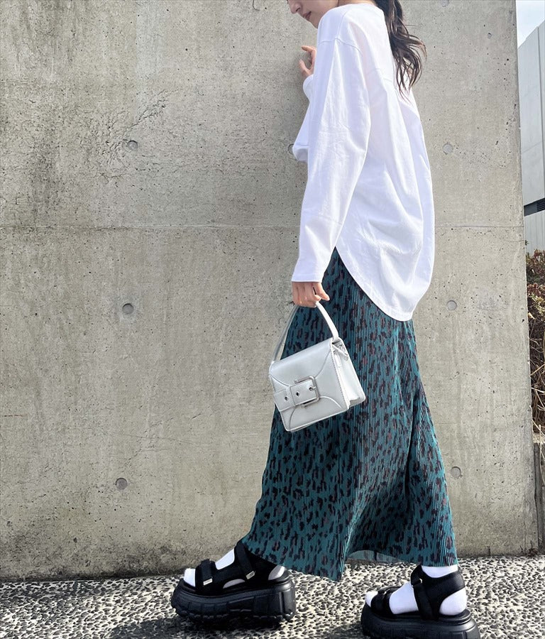 タック 裾ラウンド ロング Tシャツ 153-5579