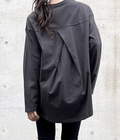 タック 裾ラウンド ロング Tシャツ 153-5579