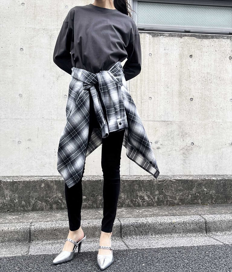 タック 裾ラウンド ロング Tシャツ 153-5579