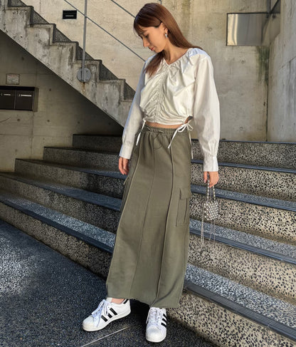 裏毛スウェットカーゴスカート 791-9002