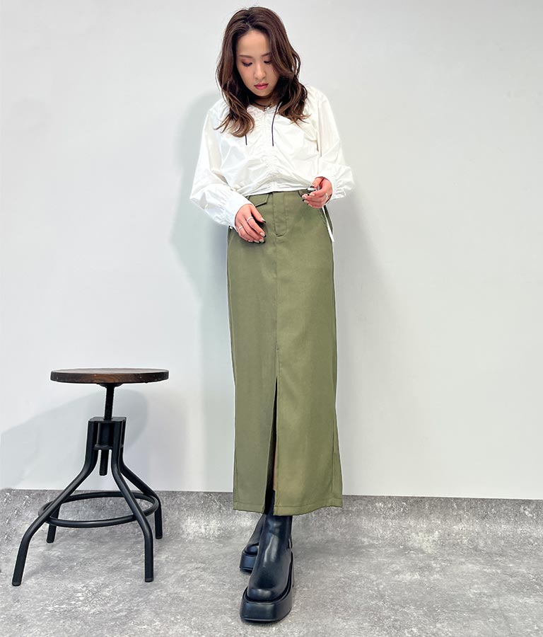フロント スリット ロング スカート