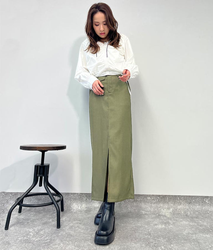 フロント スリット ロング スカート