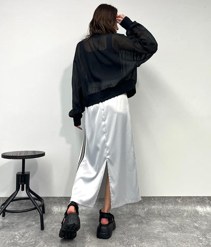 光沢 サテン ライン スカート 791-9160