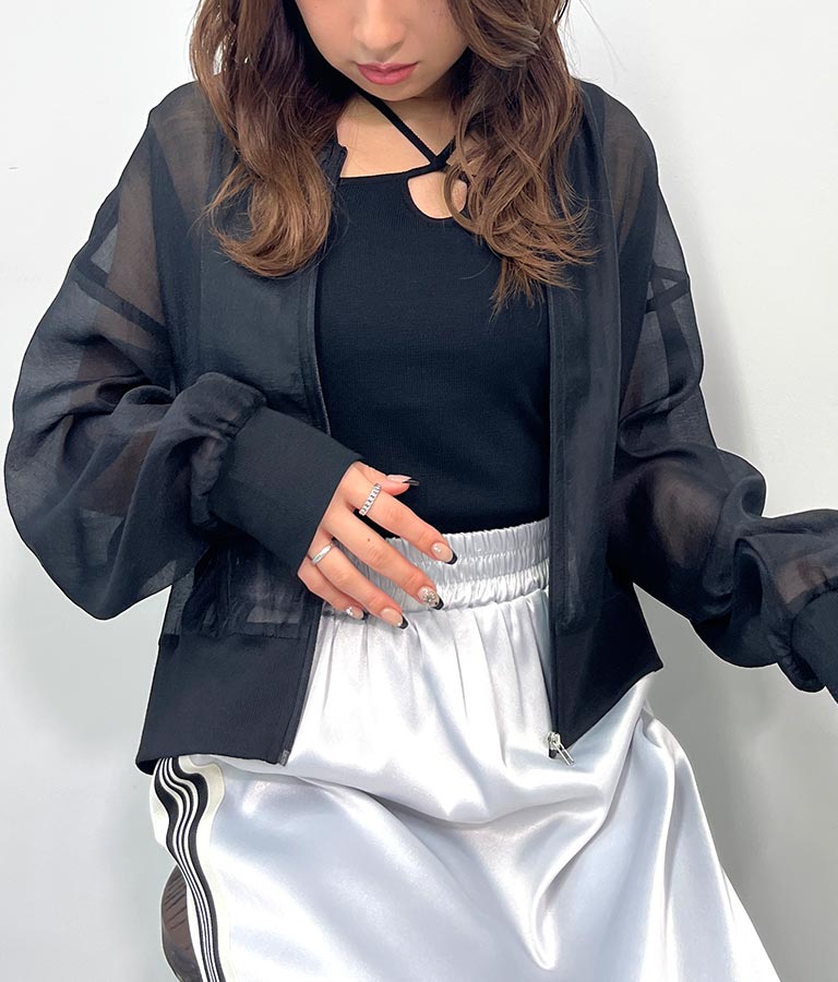 光沢 サテン ライン スカート 791-9160