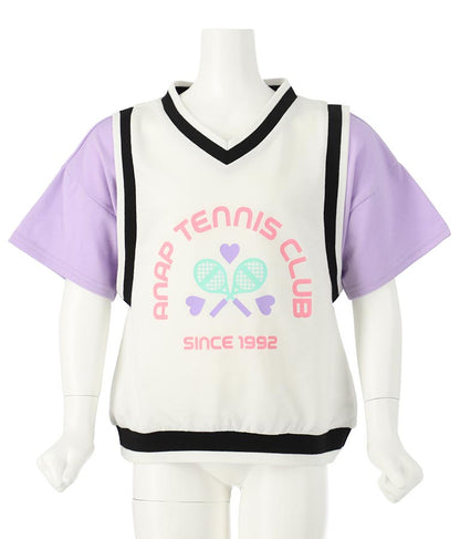 ベスト 重ね着風 TENNIS CLUB Tシャツ 423-3256