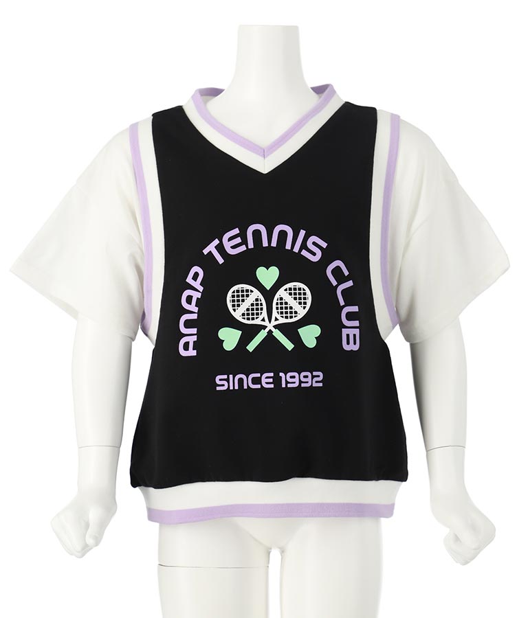 ベスト 重ね着風 TENNIS CLUB Tシャツ 423-3256