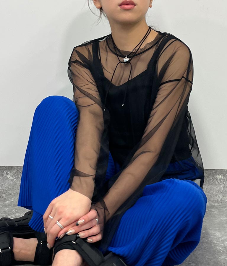 ビスチェ × チュール ルーズ ロング Tシャツ 798-9142