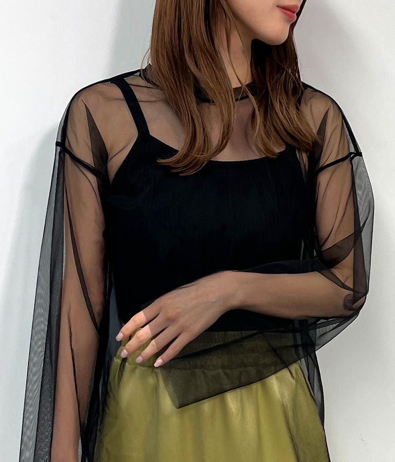 ビスチェ × チュール ルーズ ロング Tシャツ 798-9142
