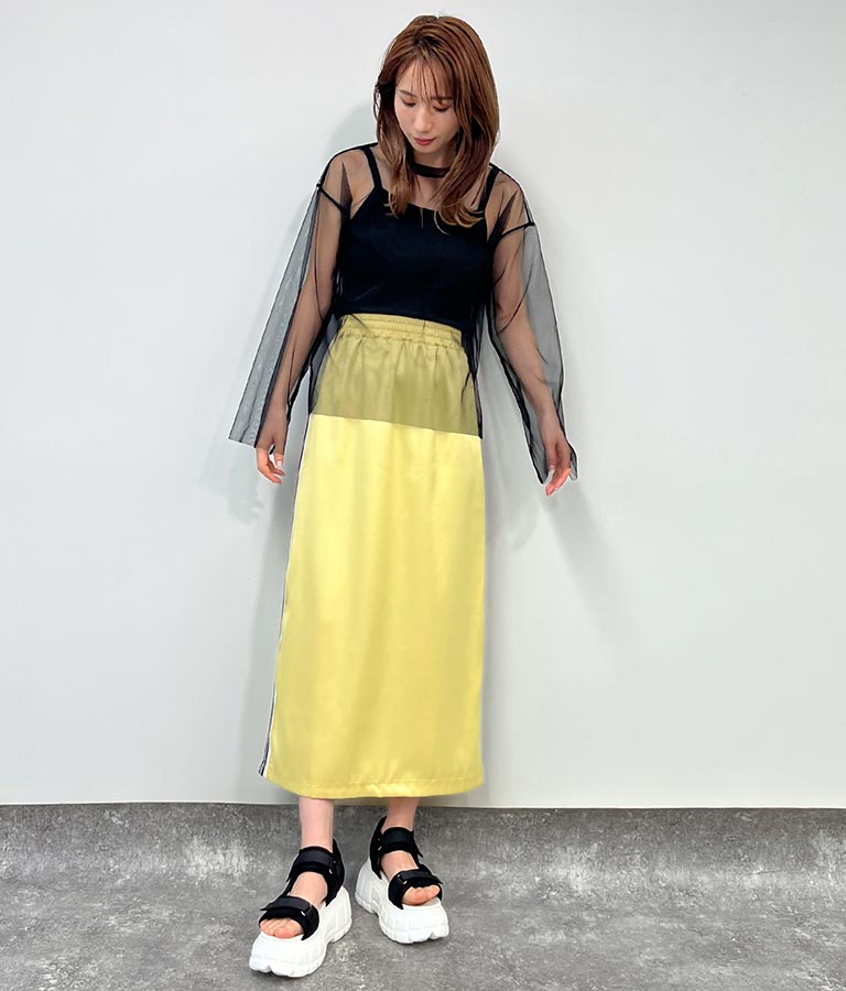 ビスチェ × チュール ルーズ ロング Tシャツ 798-9142