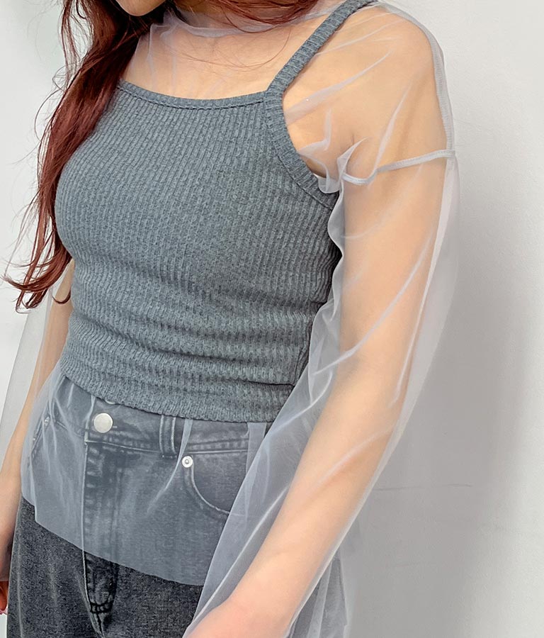 ビスチェ × チュール ルーズ ロング Tシャツ 798-9142