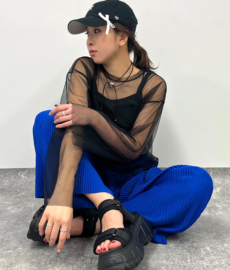 ビスチェ × チュール ルーズ ロング Tシャツ 798-9142