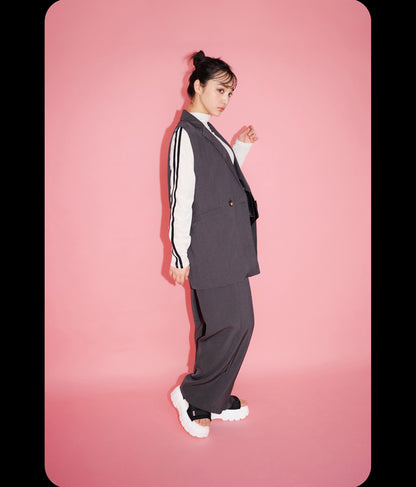 ウエスト ゴム スラックス パンツ 【セットアップ着用可】 152-5572