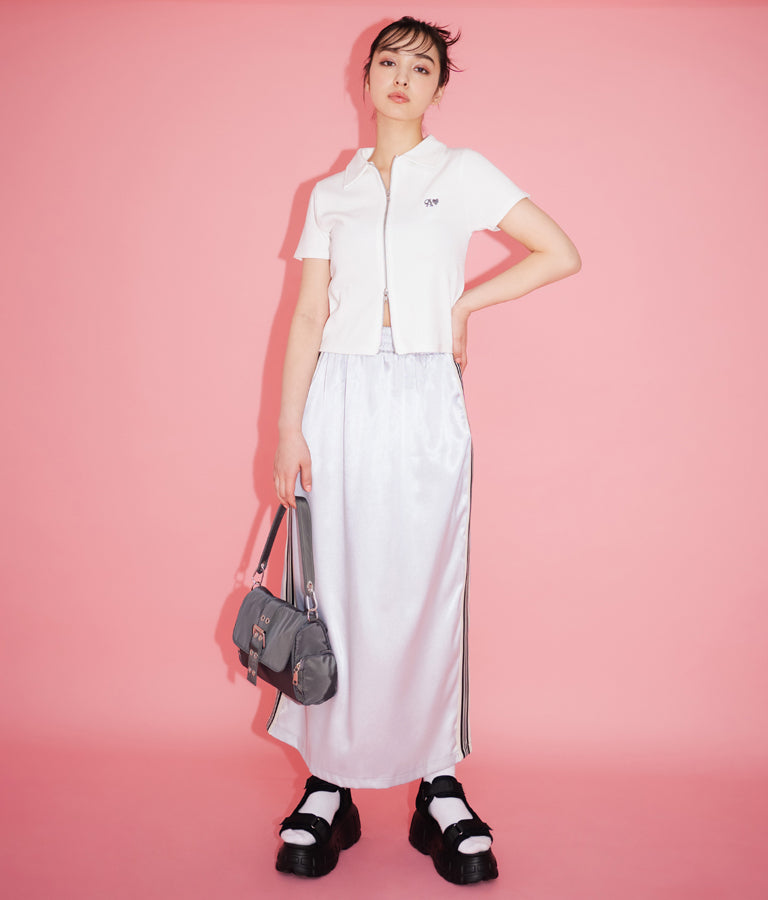 光沢 サテン ライン スカート 791-9160