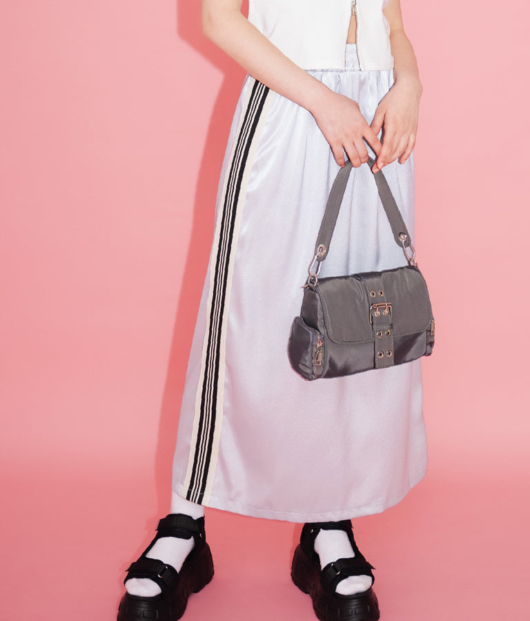 光沢 サテン ライン スカート 791-9160