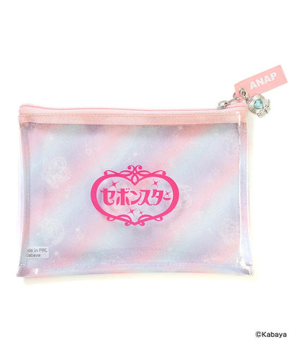 【セボンスターコラボ】チャーム付ラメクリアポーチ 429-3266