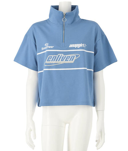 スポーティー ロゴ ハーフ ジップTシャツ 913-7362