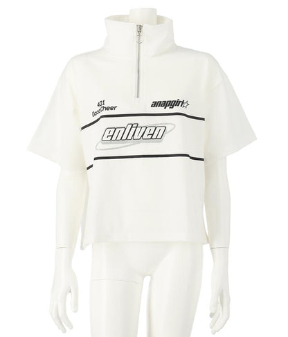 スポーティー ロゴ ハーフ ジップTシャツ 913-7362