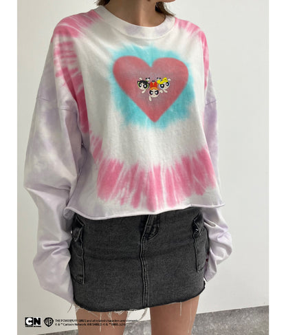 パワーパフ ガールズ ANAP コラボ タイダイ柄 トップス クロップド丈 ロングスリーブ Tシャツ ロンT 793-9151